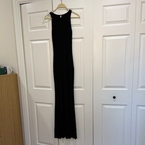 Elegant Black body con Sleeveless Maxi Dress